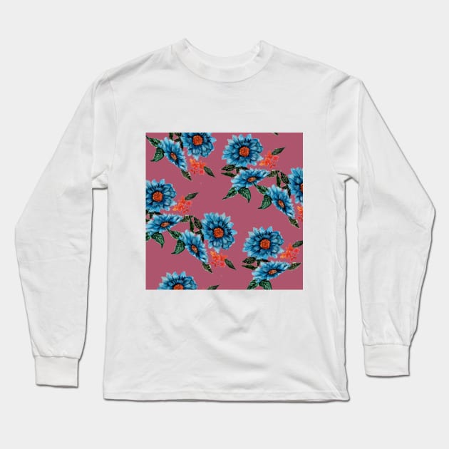 floral motif Long Sleeve T-Shirt by ibtihella